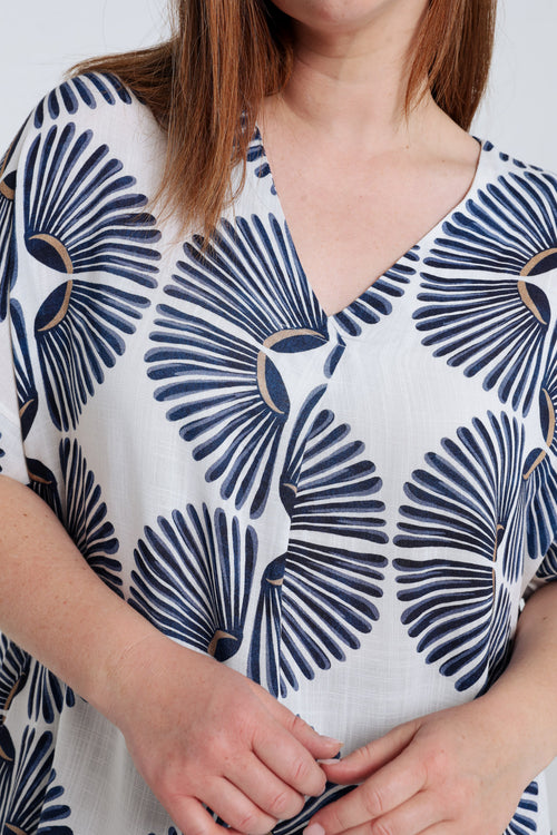 Tweeded bicolore viscose blouse-Paprika-4