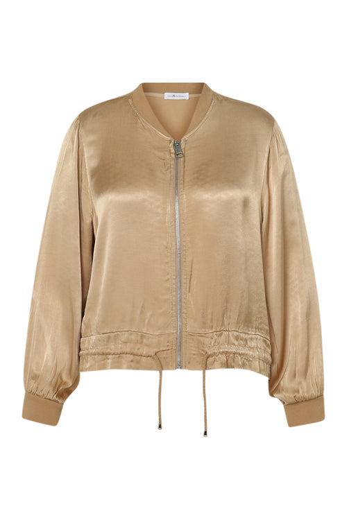 Bomber uni en viscose effet satin-Paprika-10