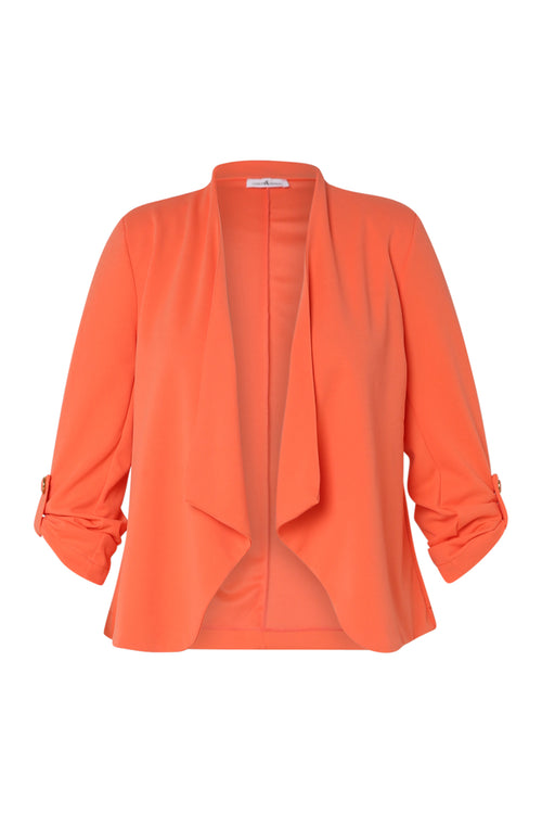 Veste unie avec manches retroussables-Paprika-10