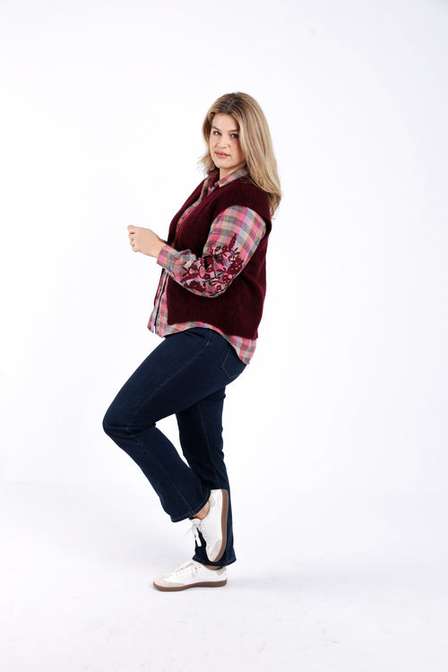 Effen mouwloos gilet-Paprika-7