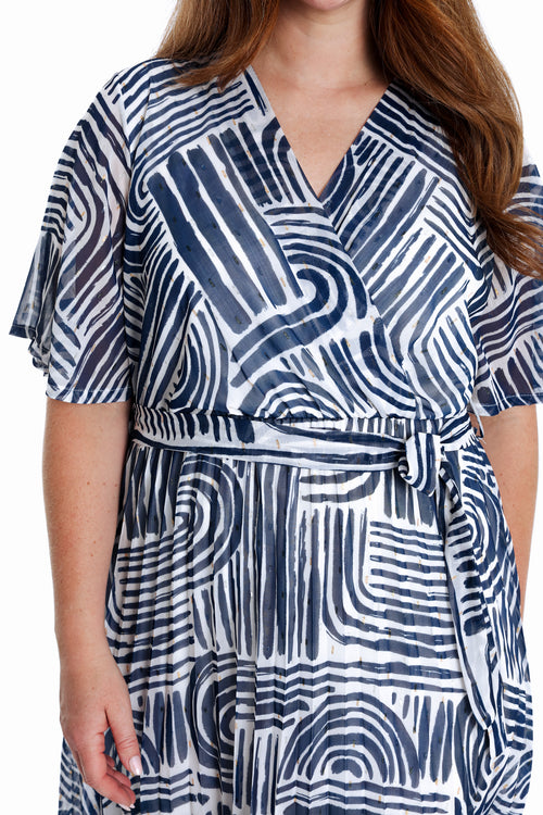 Robe en voile imprimé fleurs floues-Paprika-2