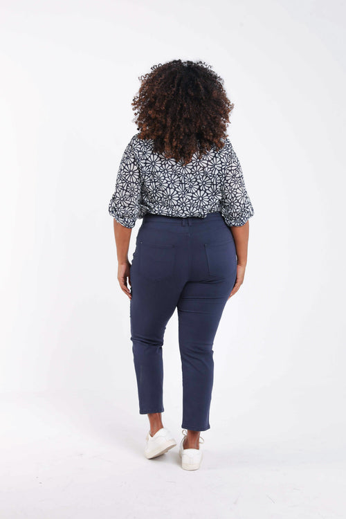 Slim fit broek Louise 7/8-Paprika-2