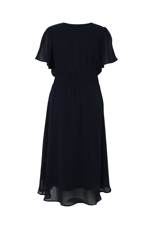 Lang unifoon Viscose jurk-Paprika-11