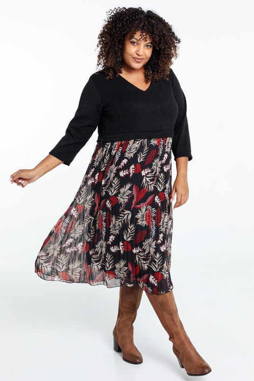 2 in 1 warme gebreide jurk-Paprika-8