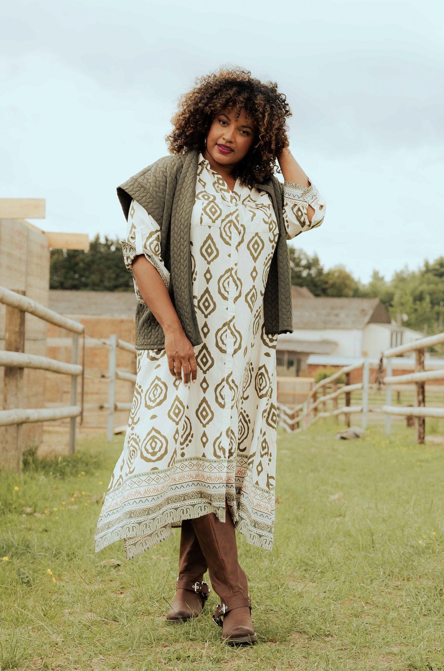 Jurk Paprika Kleedjes Langwerpige Jurk Met Tweekleurige Etnische