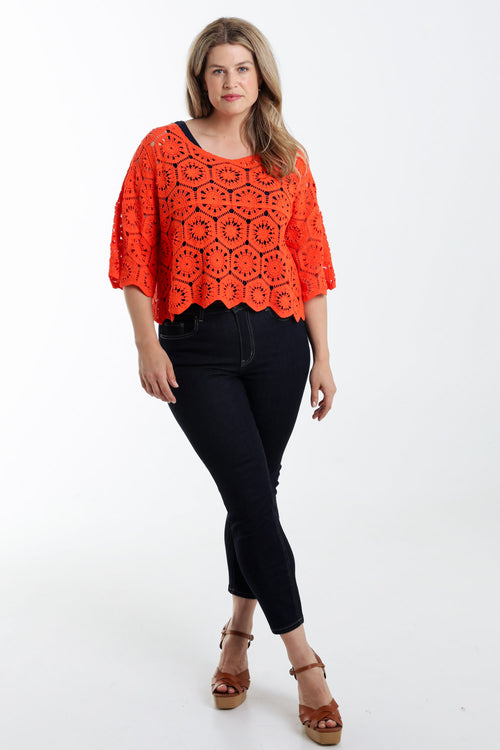 Pull en crochet uni-Paprika-7