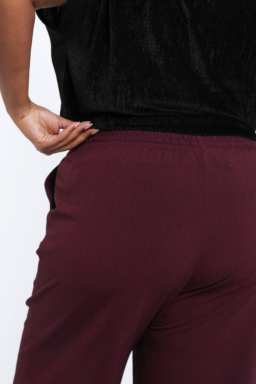 Pantalon large uni-Paprika-5