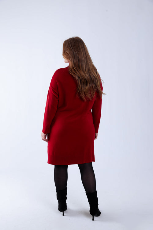 Effen trui jurk-Paprika-2
