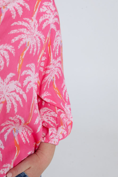 Blouse en viscose imprimé palmiers-Paprika-6