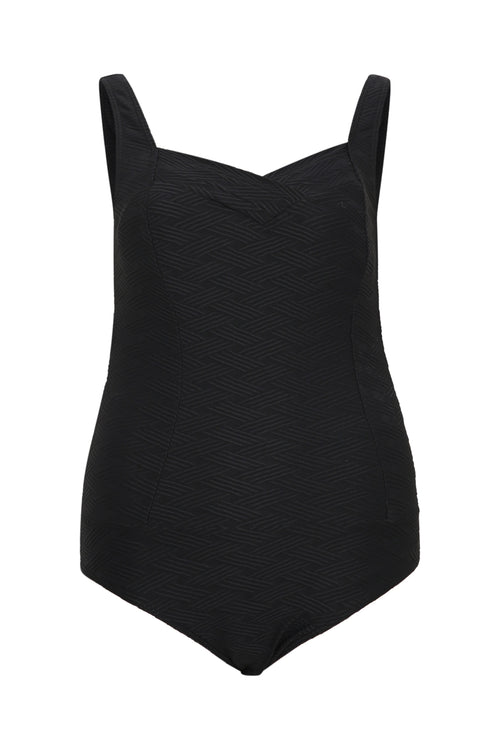 Badpak met reliëfstof en ton-sur-ton grafisch dessin-Paprika-10