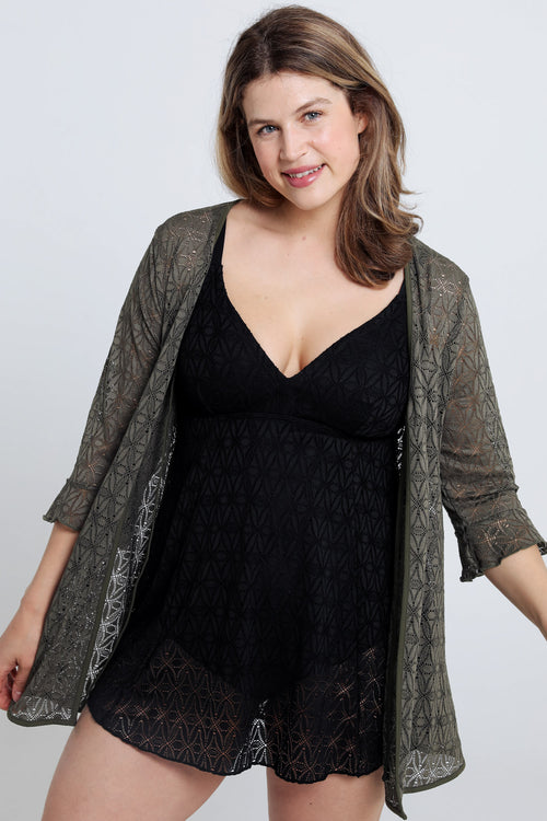 Robe maillot en dentelle-Paprika-6