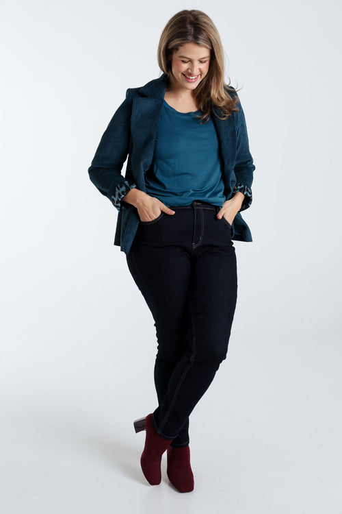 Blazer en velours doublé imprimé peau de bête-Paprika-7