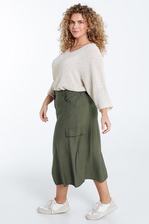 Pull boîte en coton avec lurex-Paprika-8