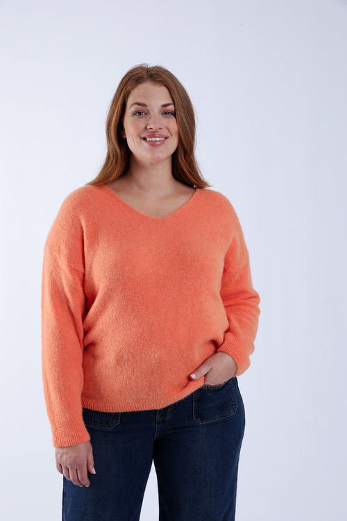 Effen trui met alpaca-Paprika-1