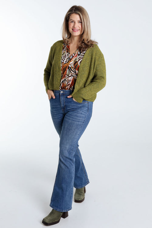 Kort, effen vestje voor jurk in wol-Paprika-7