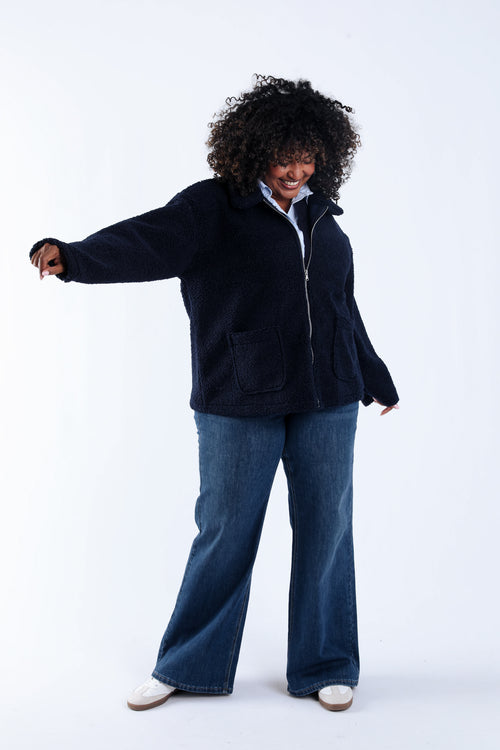 Effen teddy mantel-Paprika-5