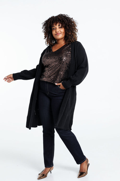 Long cardigan uni-Paprika-9