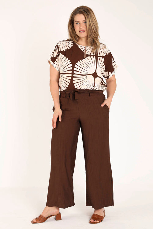 Blouse en viscose imprimé graphique bicolore-Paprika-8