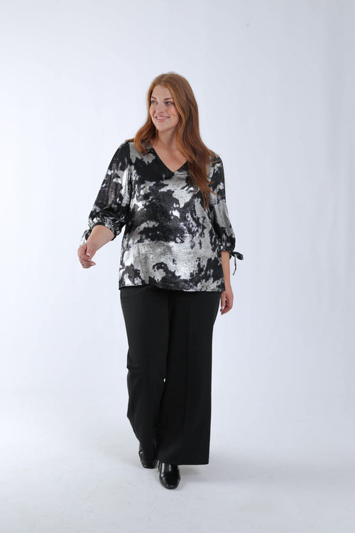 Blouse effet satinée tie&dye-Paprika-8