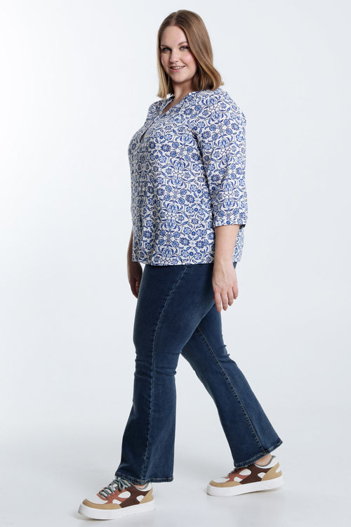 Blouse imprimé bicolore-Paprika-9