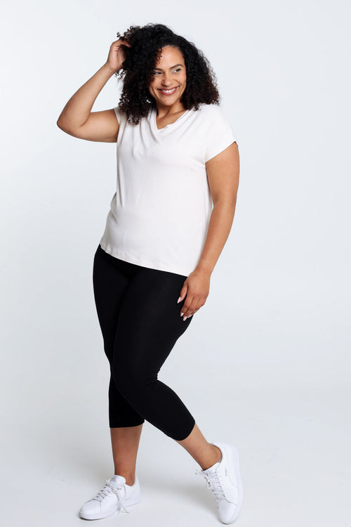Effen 7/8-legging in viscose-Paprika-8