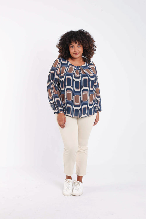 Blouse met grafische print-Paprika-6