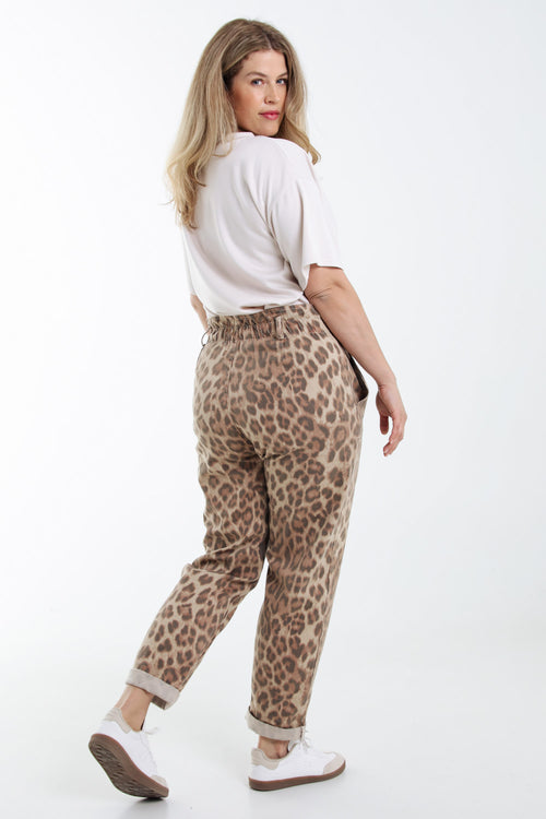 Pantalon en coton imprimé peau de bête-Paprika-2