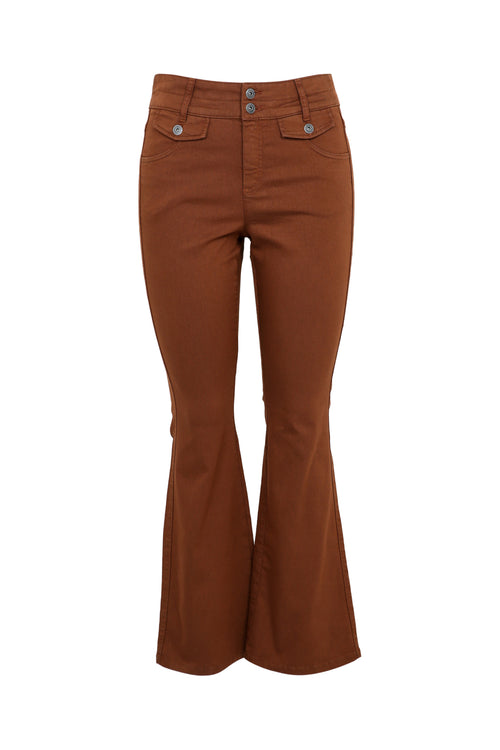 Pantalon uni en coton-Paprika-10
