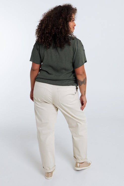 Blouse en viscose unie-Paprika-2