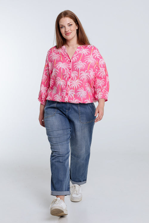 Blouse en viscose imprimé palmiers-Paprika-9