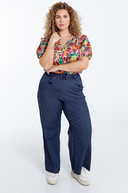 Blouse en coton imprimé floral-Paprika-9