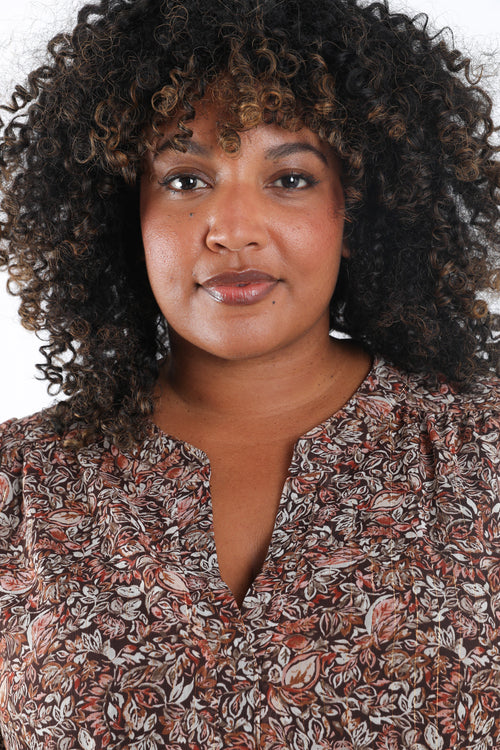 Blouse imprimé feuilles avec lurex-Paprika-4