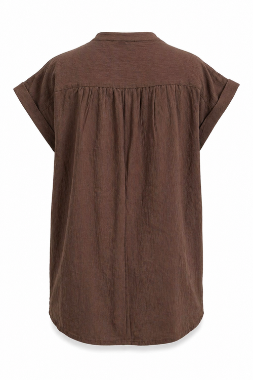 Top en coton uni-Paprika-2