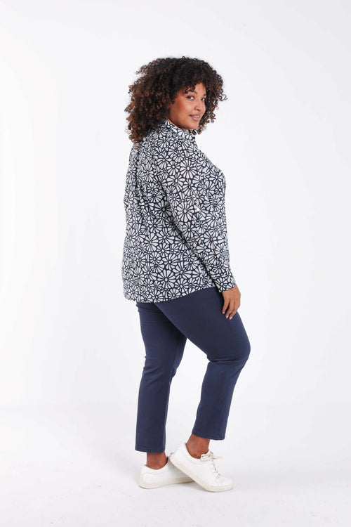 Blouse van katoen met bloemenprint-Paprika-2