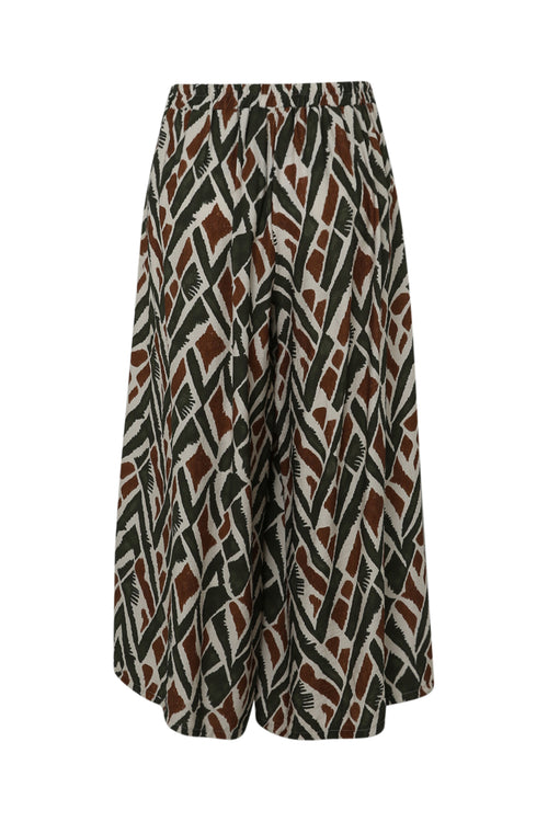 Brede viscose broek met etnische print-Paprika-11