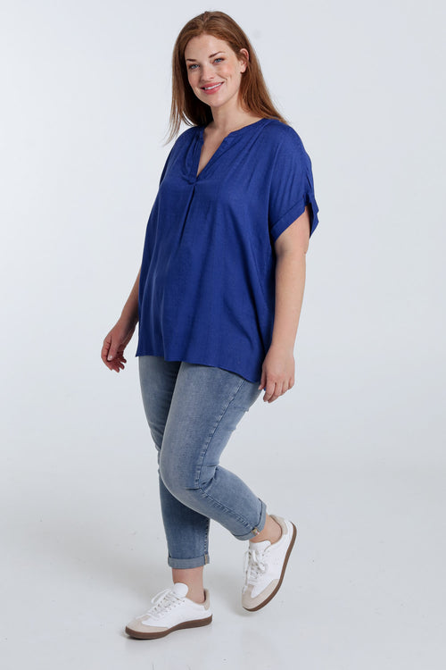Blouse en viscose rayures lurex-Paprika-8