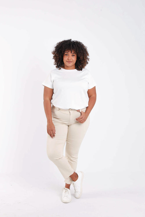 Slim fit broek Louise 7/8-Paprika-8