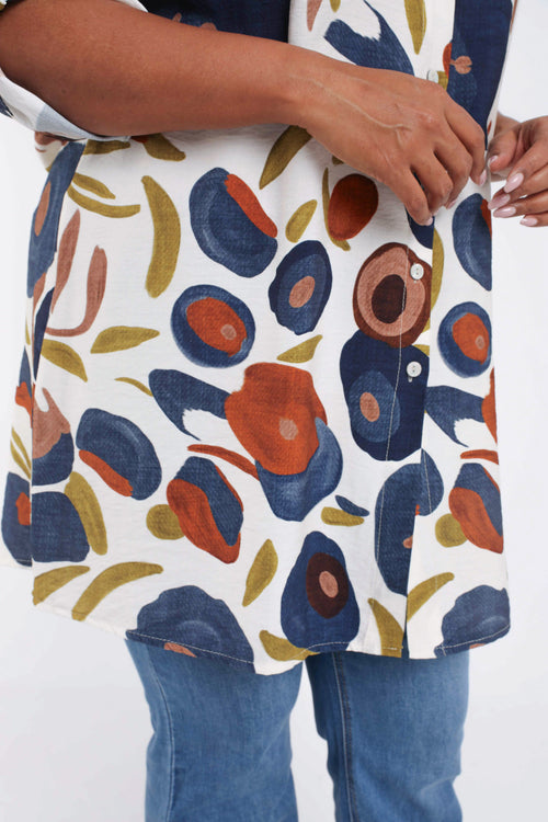 Chemise longue en viscose imprimé coquelicots-Paprika-6