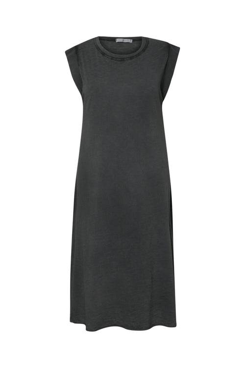 Effen katoenen T-shirt jurk-Paprika-7