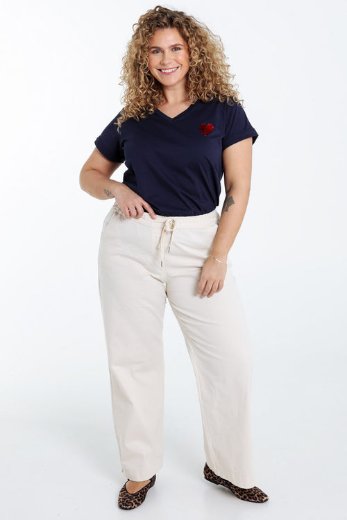 Pantalon chino jambe large uni-Paprika-7