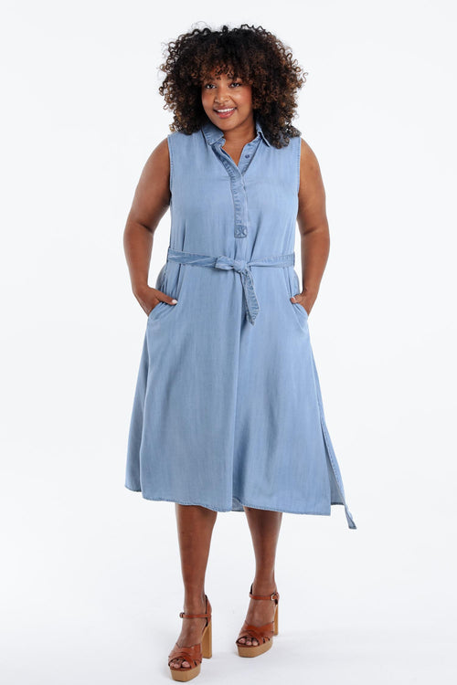 Robe en tencel unie-Paprika-7
