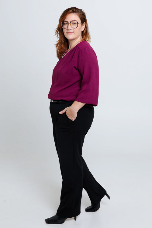 Pantalon droit uni-Paprika-7