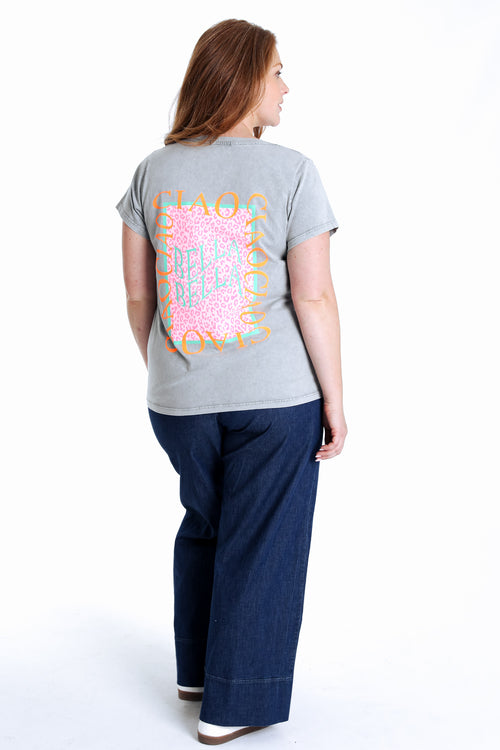 T-shirt van katoen met print Cia Bella-Paprika-2