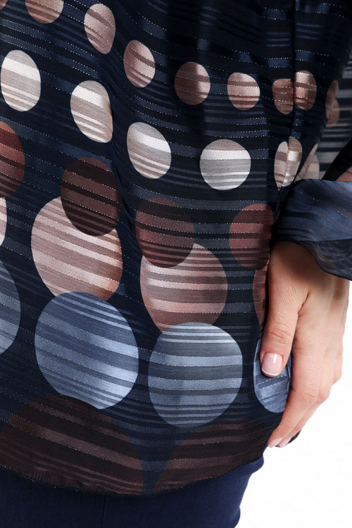 Blouse plissée imprimé ronds-Paprika-4