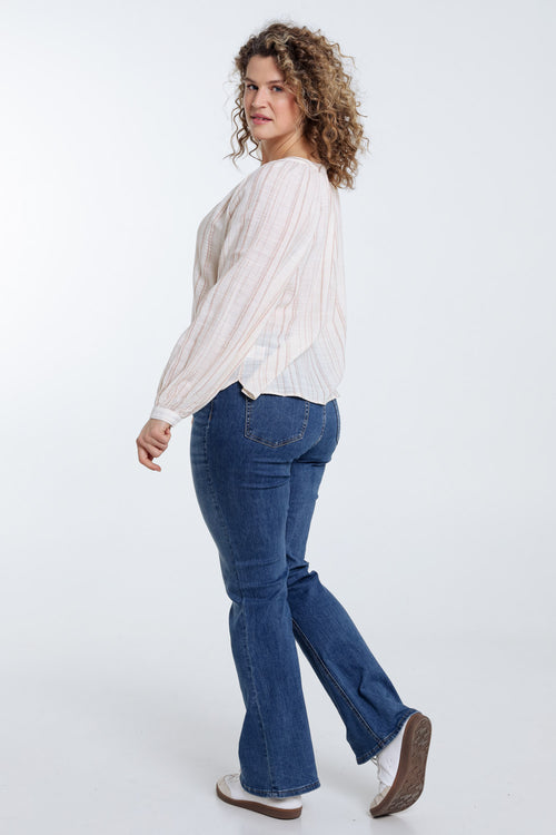 Blouse rayée avec lurex-Paprika-2