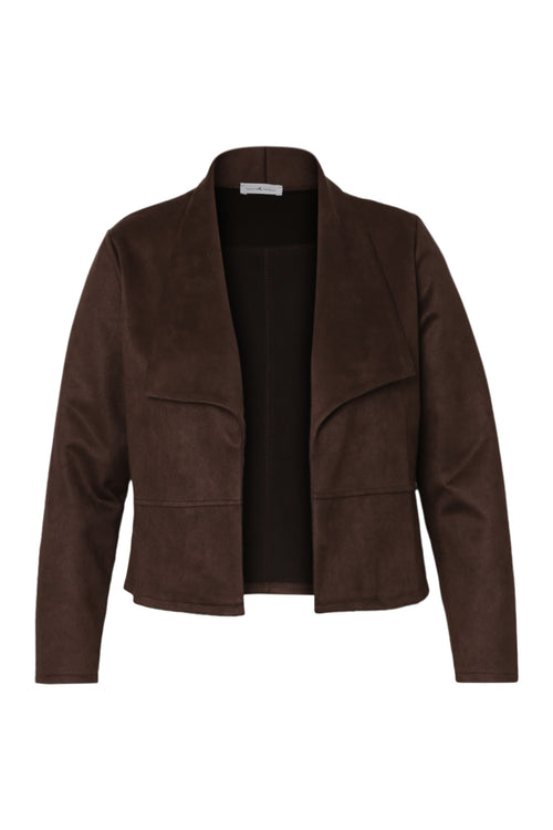 Veste en effet suédine unie-Paprika-8