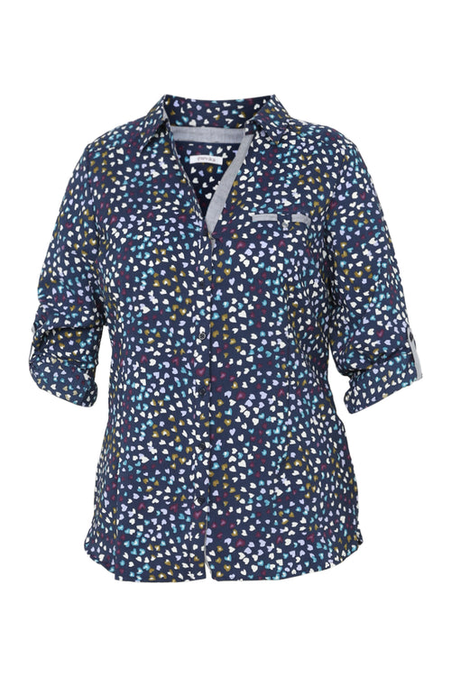 Hemd in wafelstof met hartjesmotief-Paprika-10