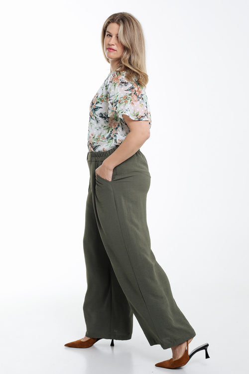 Soepele effen broek-Paprika-9