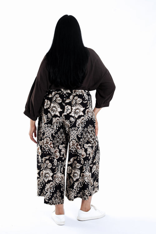 Pantalon large en viscose imprimé cachemire-Paprika-2