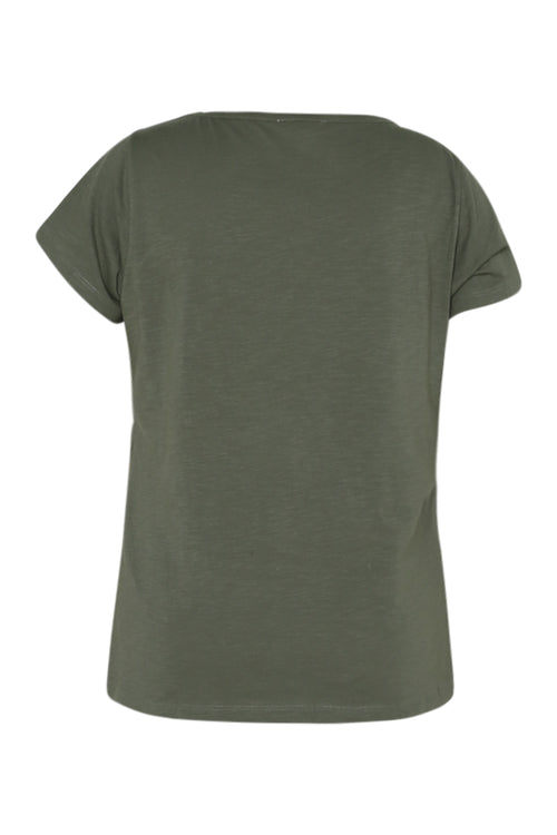 T-shirt en coton avec palmier en sequins-Paprika-11